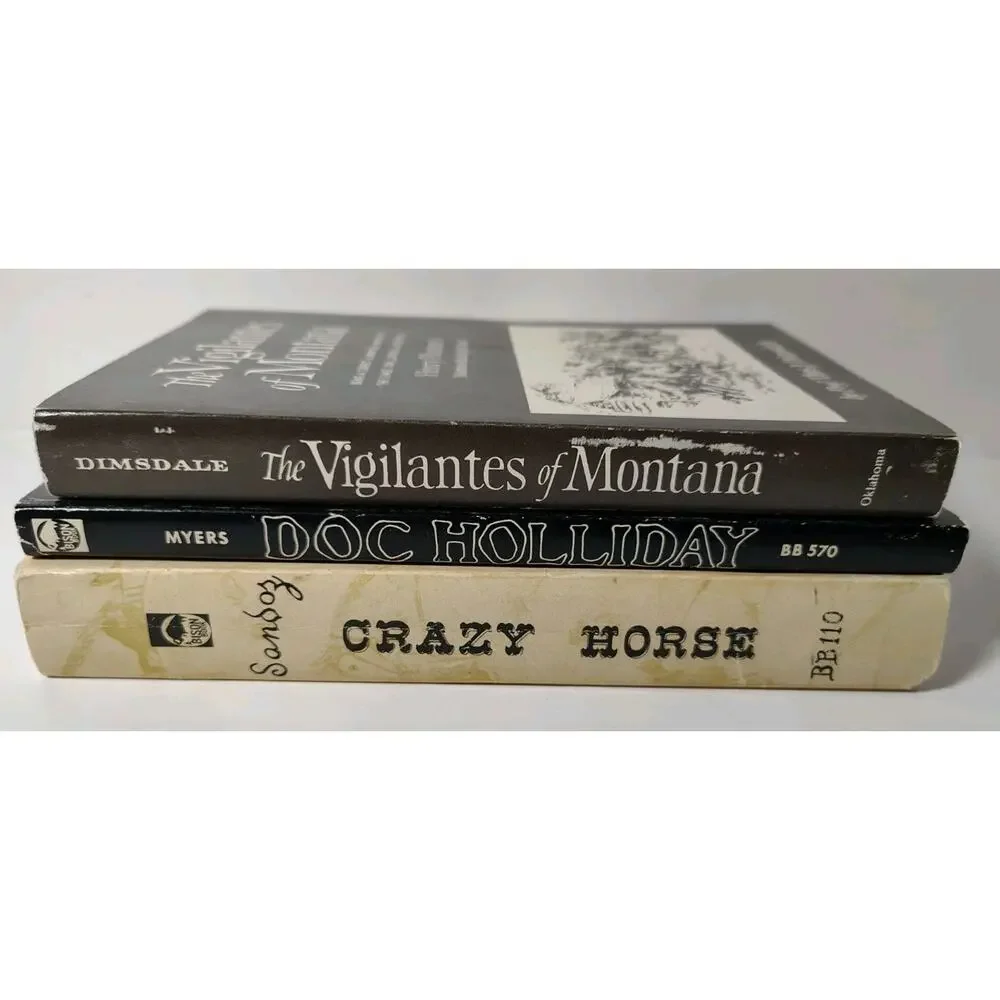 Vintage History Book Lot Montana Vigilantes Doc Holiday Crazy Horse Wild West